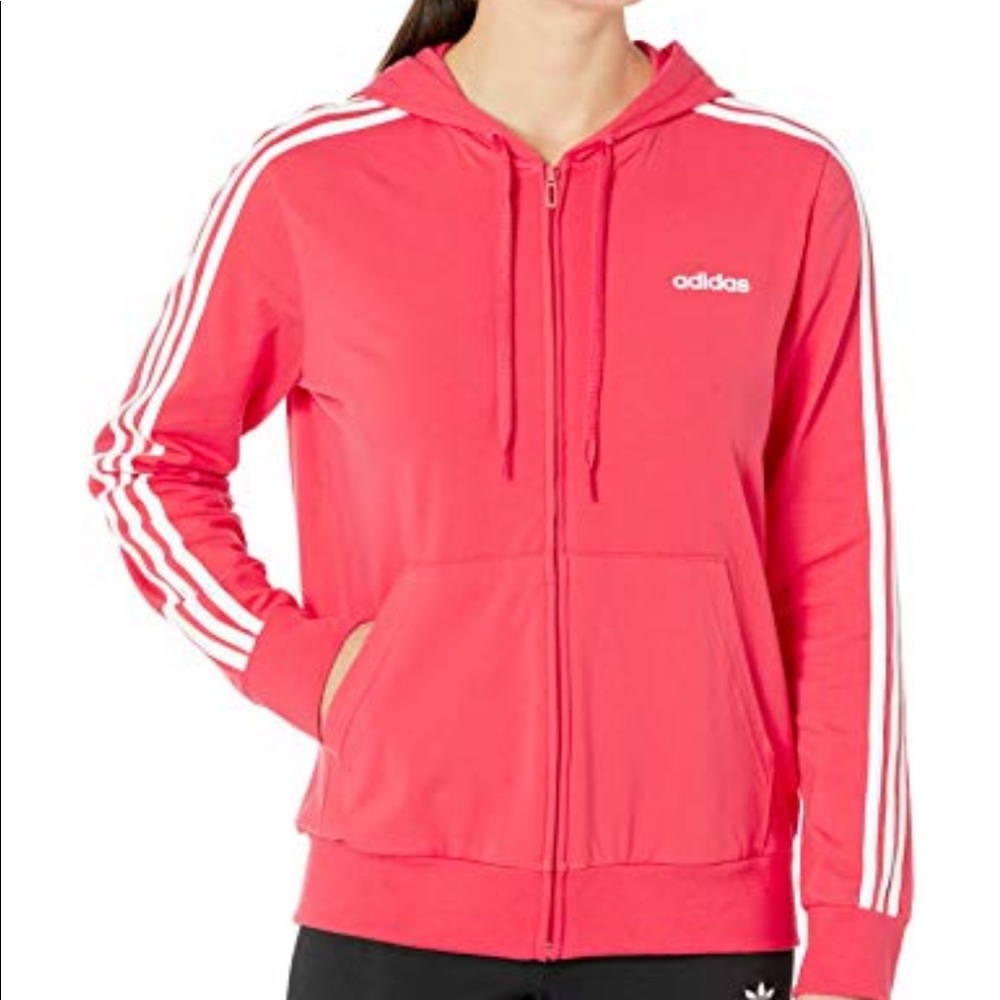 Adidas Women's Essentials 3-stripes Full Zip Hoodie size medium new with tags